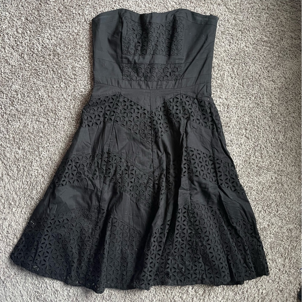 White House Black Market Black Strapless Dress